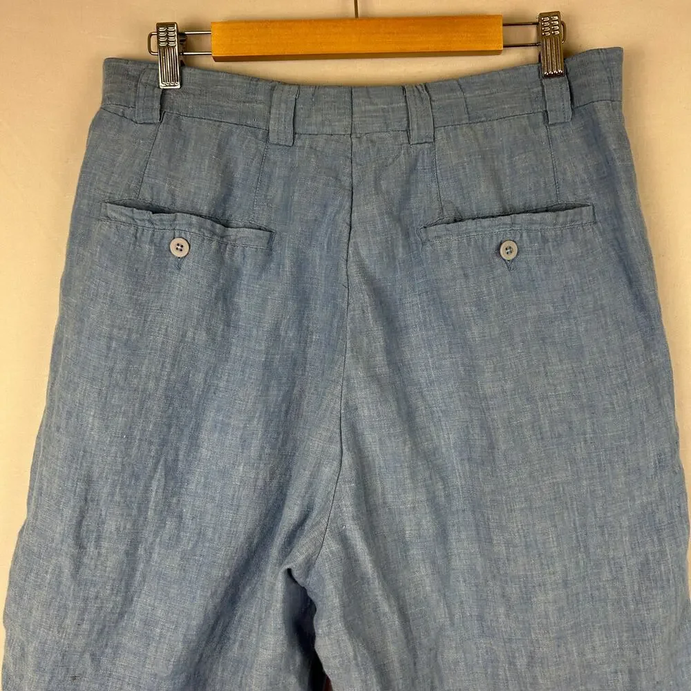 Lorenzino Blue Linen Dress Pant Trousers Light Blue Men's Size 38 or US 33x29